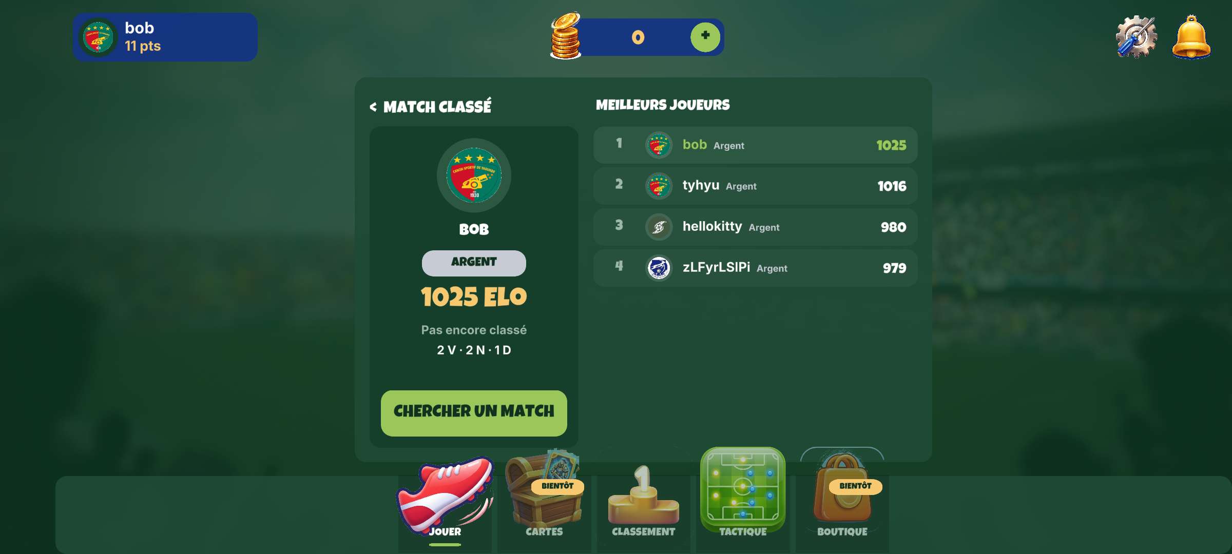 Match classé et classement Caps Arena Football